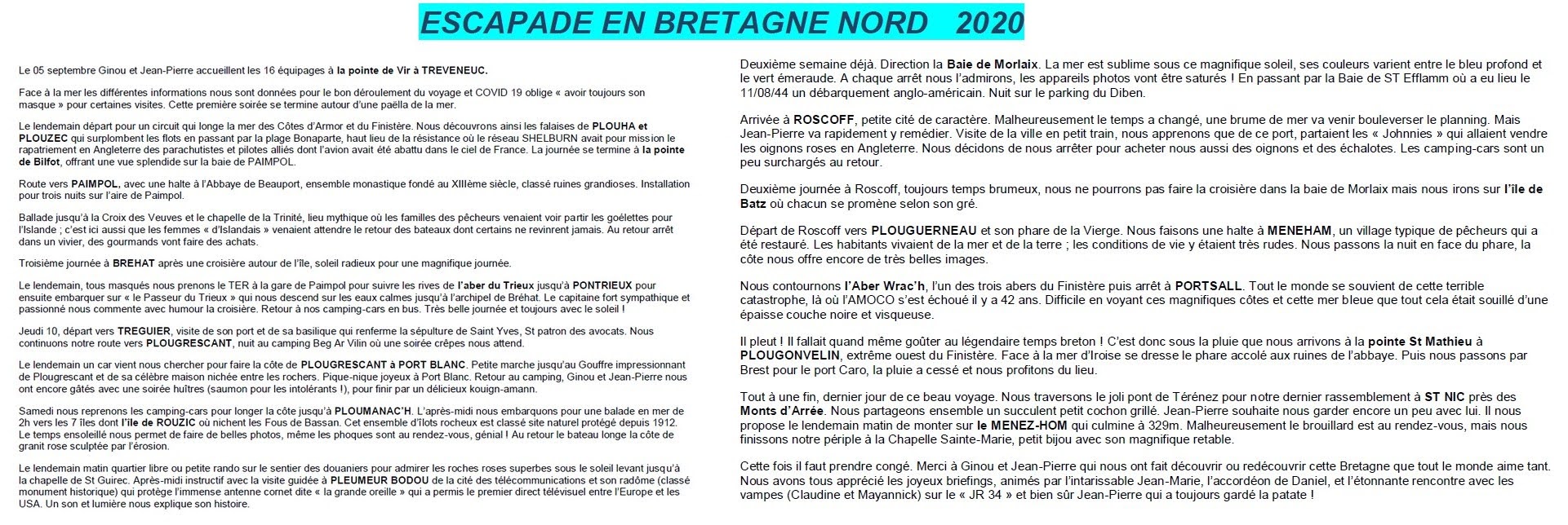 Escapade Bretagne 2020
